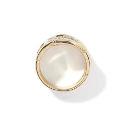 Women John Hardy Statement^Bamboo Band Ring, Gold, Diamonds, Wide