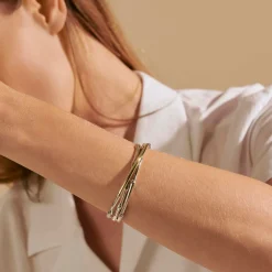 Women John Hardy Bangles & Cuffs^Bamboo Flex Cuff, Sterling Silver, Gold, Slim