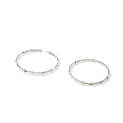 Women John Hardy Hoops^Bamboo Hoop Earring, Sterling Silver, Large