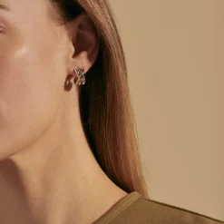 Women John Hardy Hoops^Bamboo J Hoop Earring, Gold, Sterling Silver