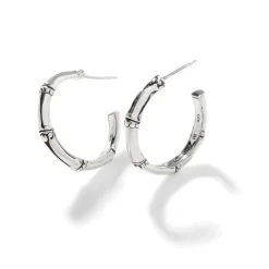 Women John Hardy Hoops^Bamboo J Hoop Earring, Sterling Silver, Small