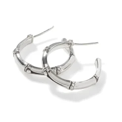 Women John Hardy Hoops^Bamboo J Hoop Earring, Sterling Silver, Small