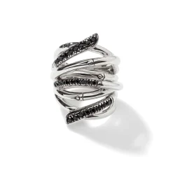 Women John Hardy Statement^Bamboo Ring, Silver, Pave, Wide
