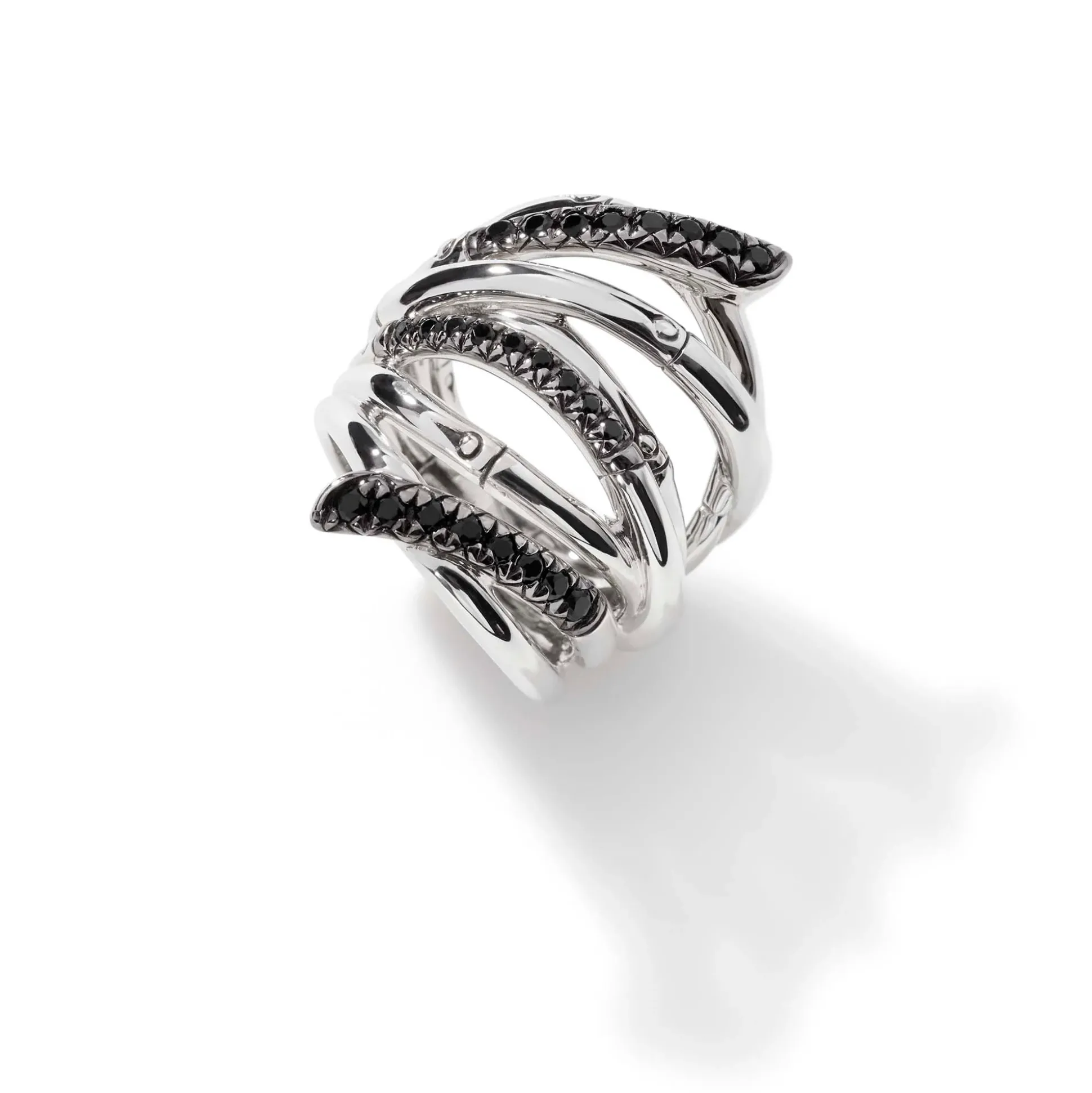 Women John Hardy Statement^Bamboo Ring, Silver, Pave, Wide