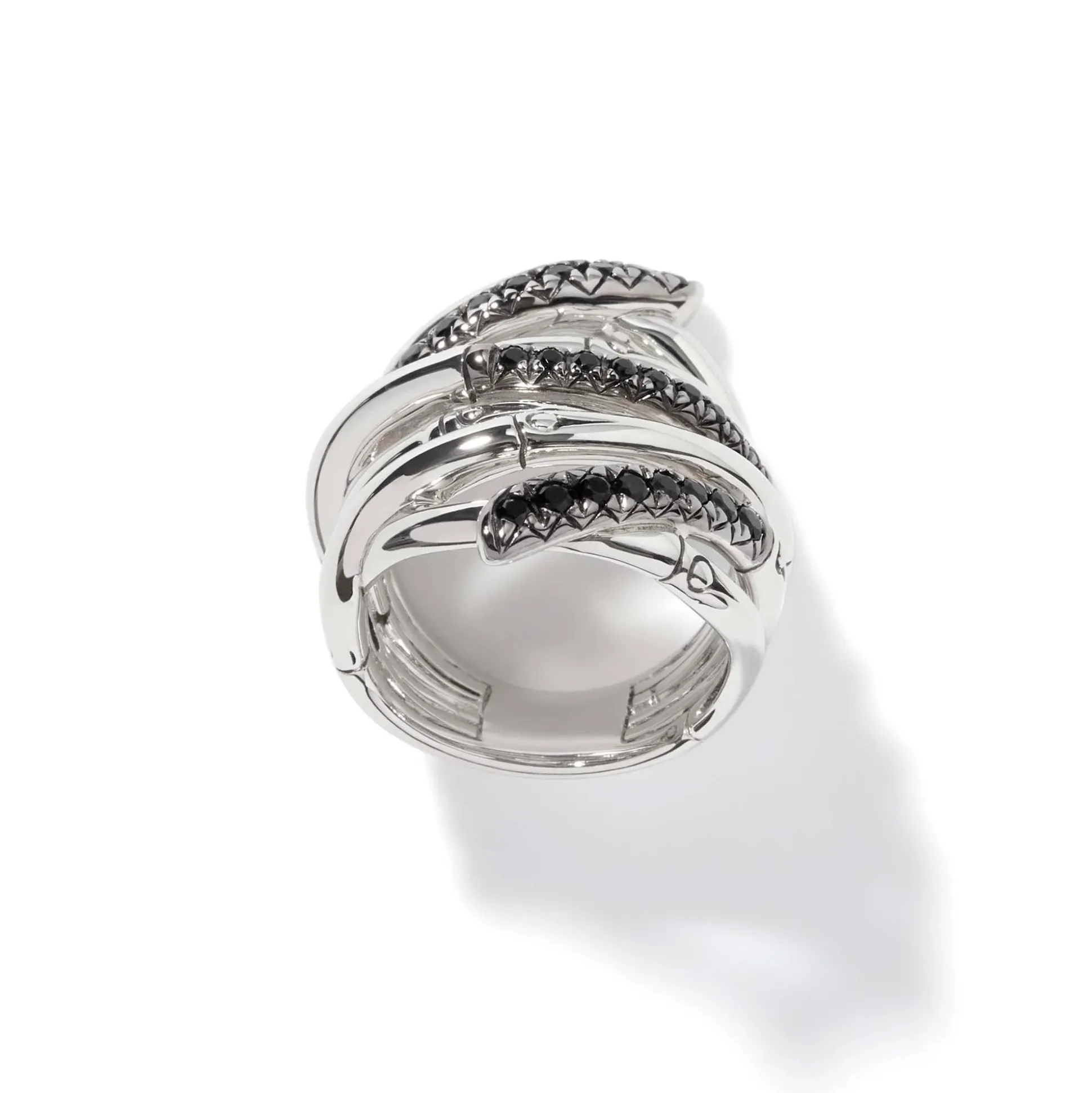 Women John Hardy Statement^Bamboo Ring, Silver, Pave, Wide