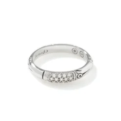 Women John Hardy Bands^Bamboo Ring, Sterling Silver, Diamonds, Slim