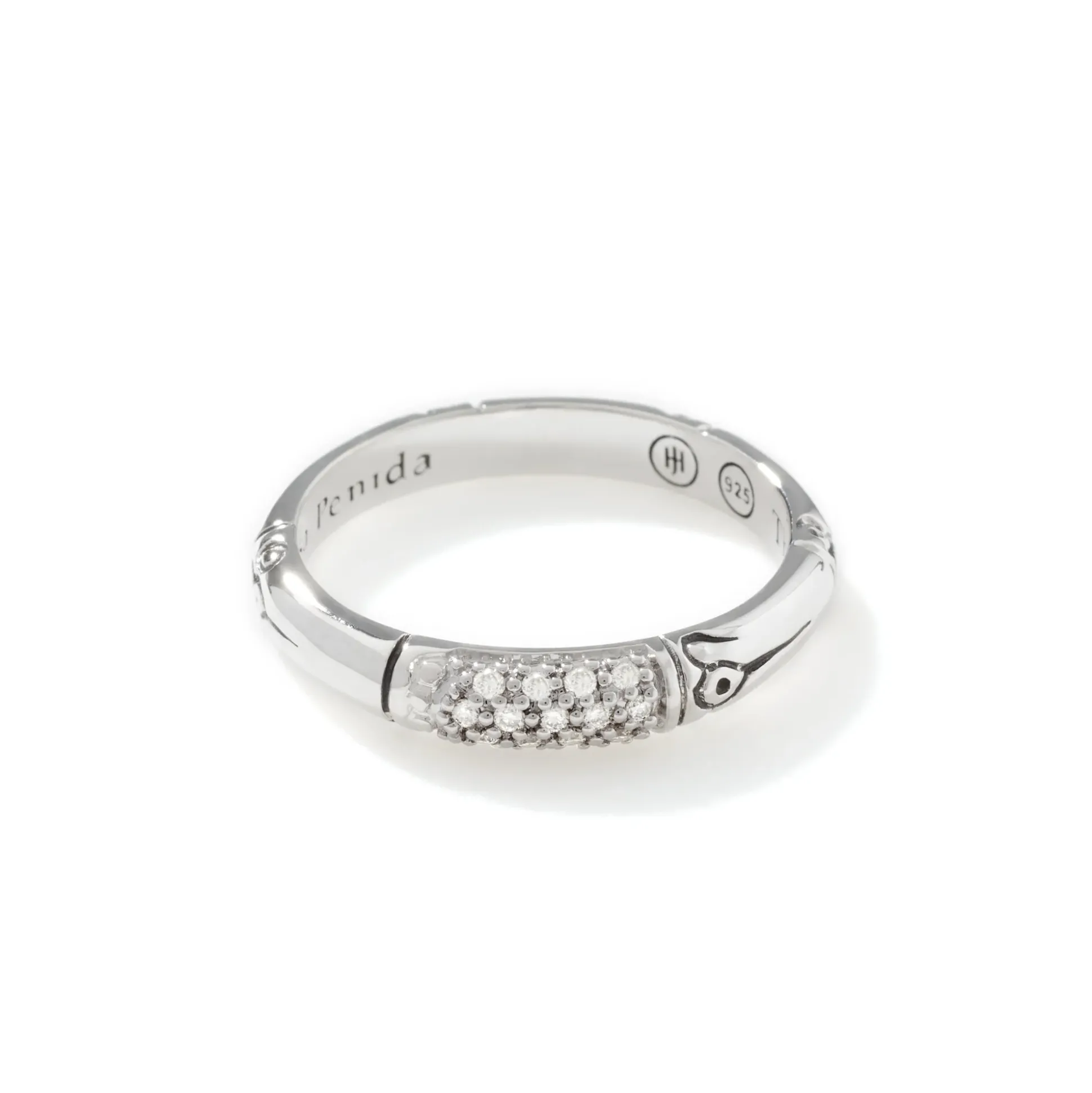 Women John Hardy Bands^Bamboo Ring, Sterling Silver, Diamonds, Slim