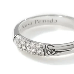 Women John Hardy Bands^Bamboo Ring, Sterling Silver, Diamonds, Slim