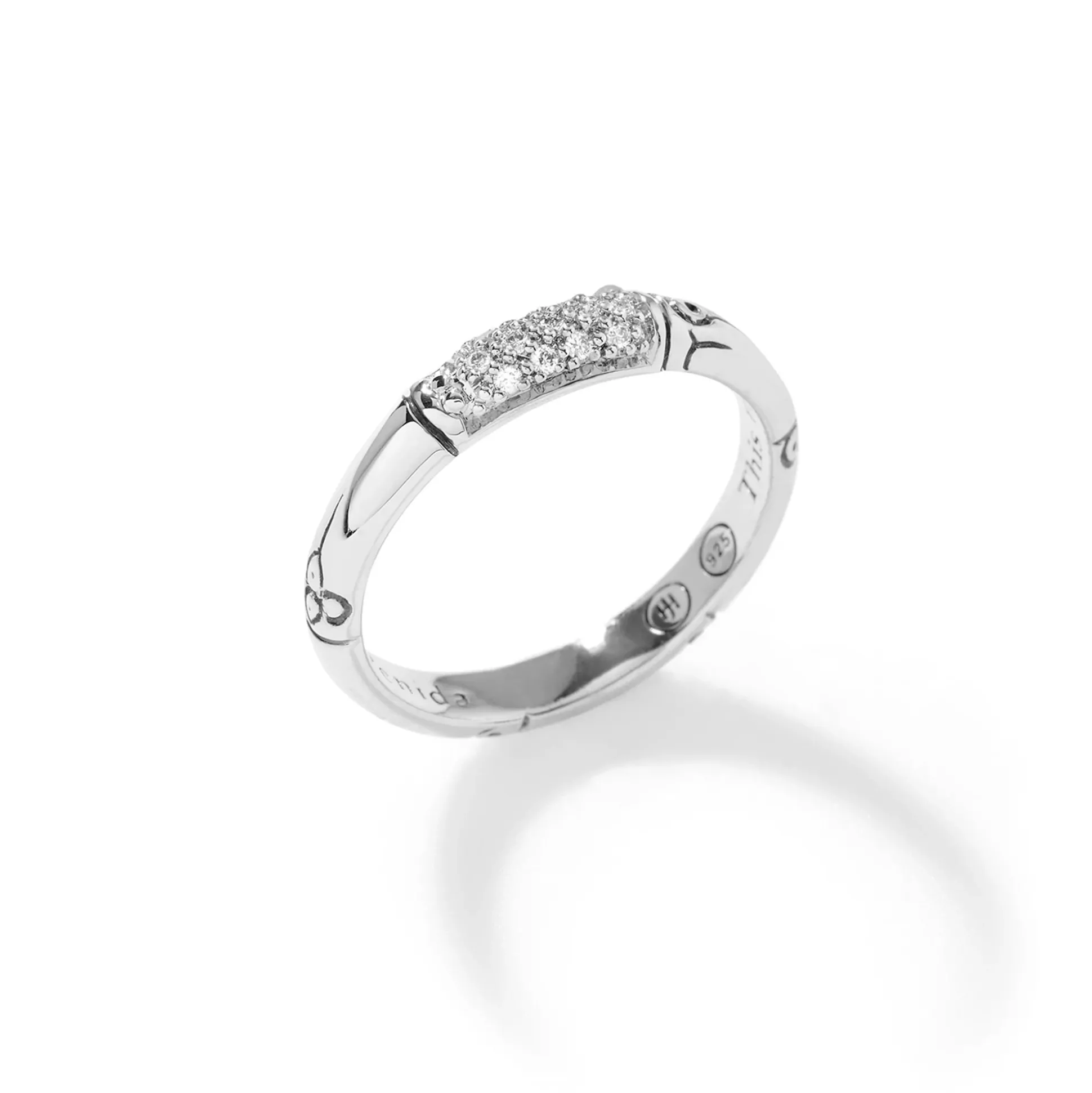 Women John Hardy Bands^Bamboo Ring, Sterling Silver, Diamonds, Slim