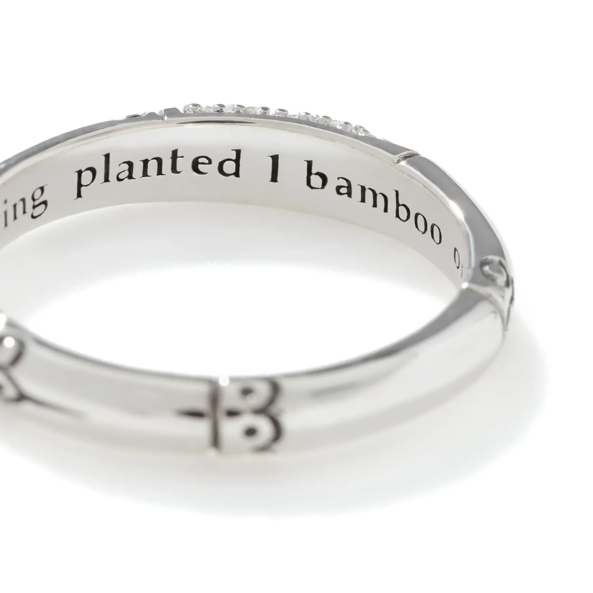 Women John Hardy Bands^Bamboo Ring, Sterling Silver, Diamonds, Slim
