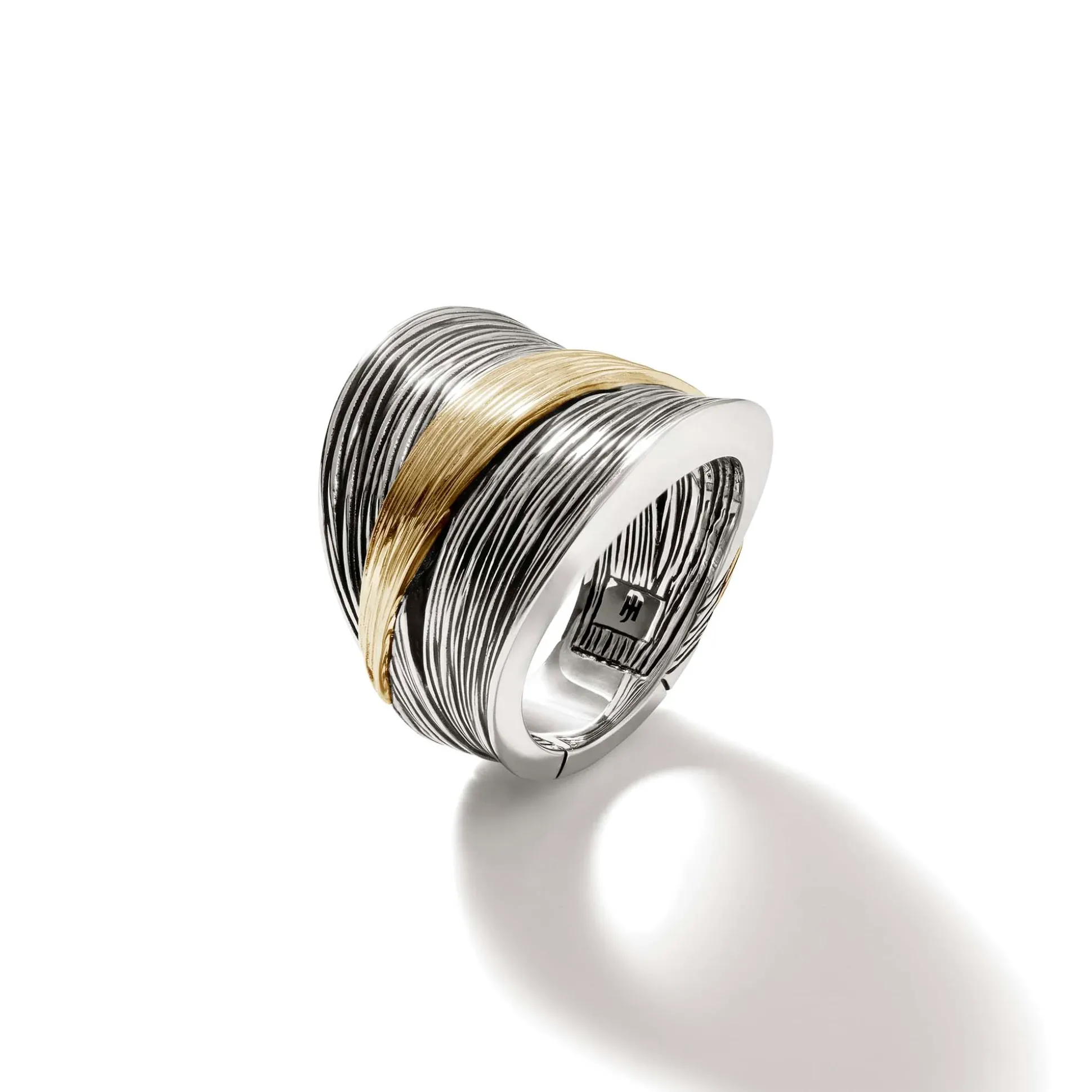 Women John Hardy Statement^Bamboo Saddle Ring, Gold, Sterling Silver