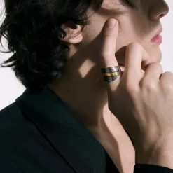 Women John Hardy Statement^Bamboo Saddle Ring, Gold, Sterling Silver