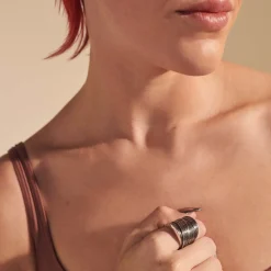 Women John Hardy Statement^Bamboo Saddle Ring, Sterling Silver