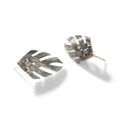 Women John Hardy Statement^Bamboo Woven Earring, Sterling Silver