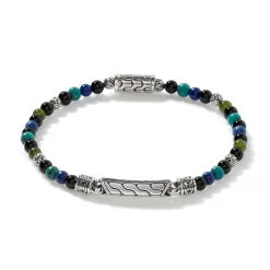 Men John Hardy Beads^Beaded Id Bracelet, Silver, Gemstones