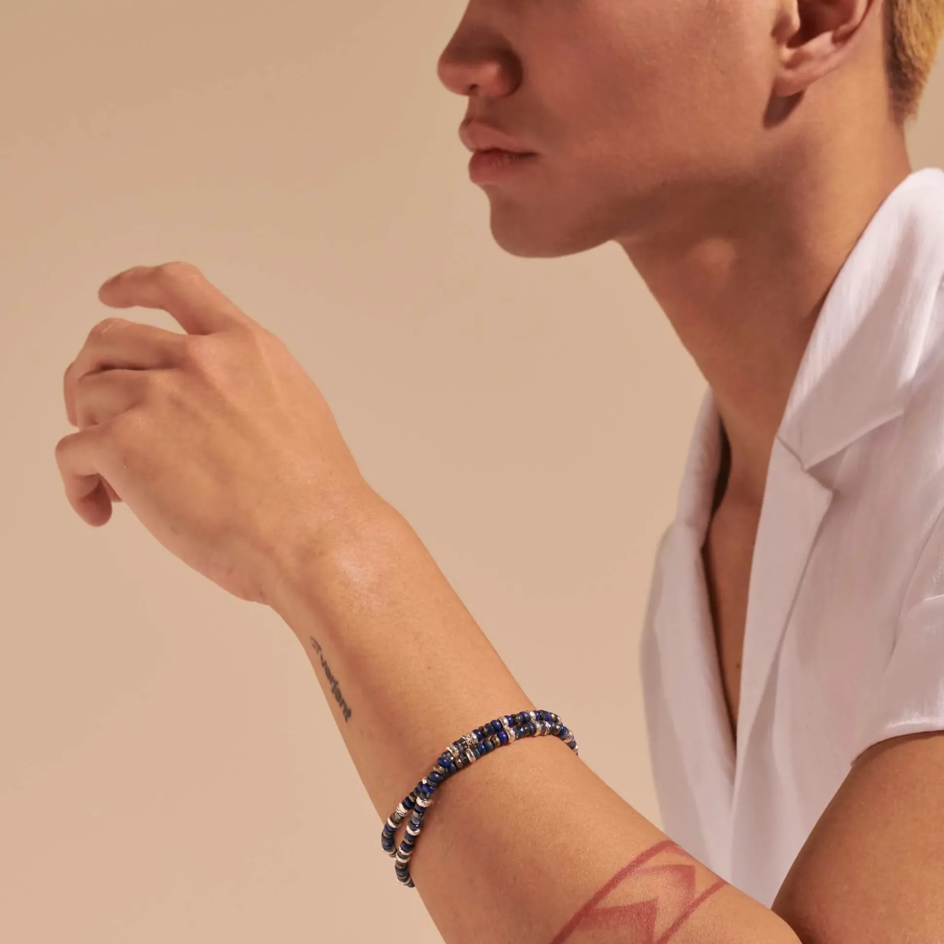 Men John Hardy Beads^Beaded Multi Wrap, Sterling Silver, Gemstones