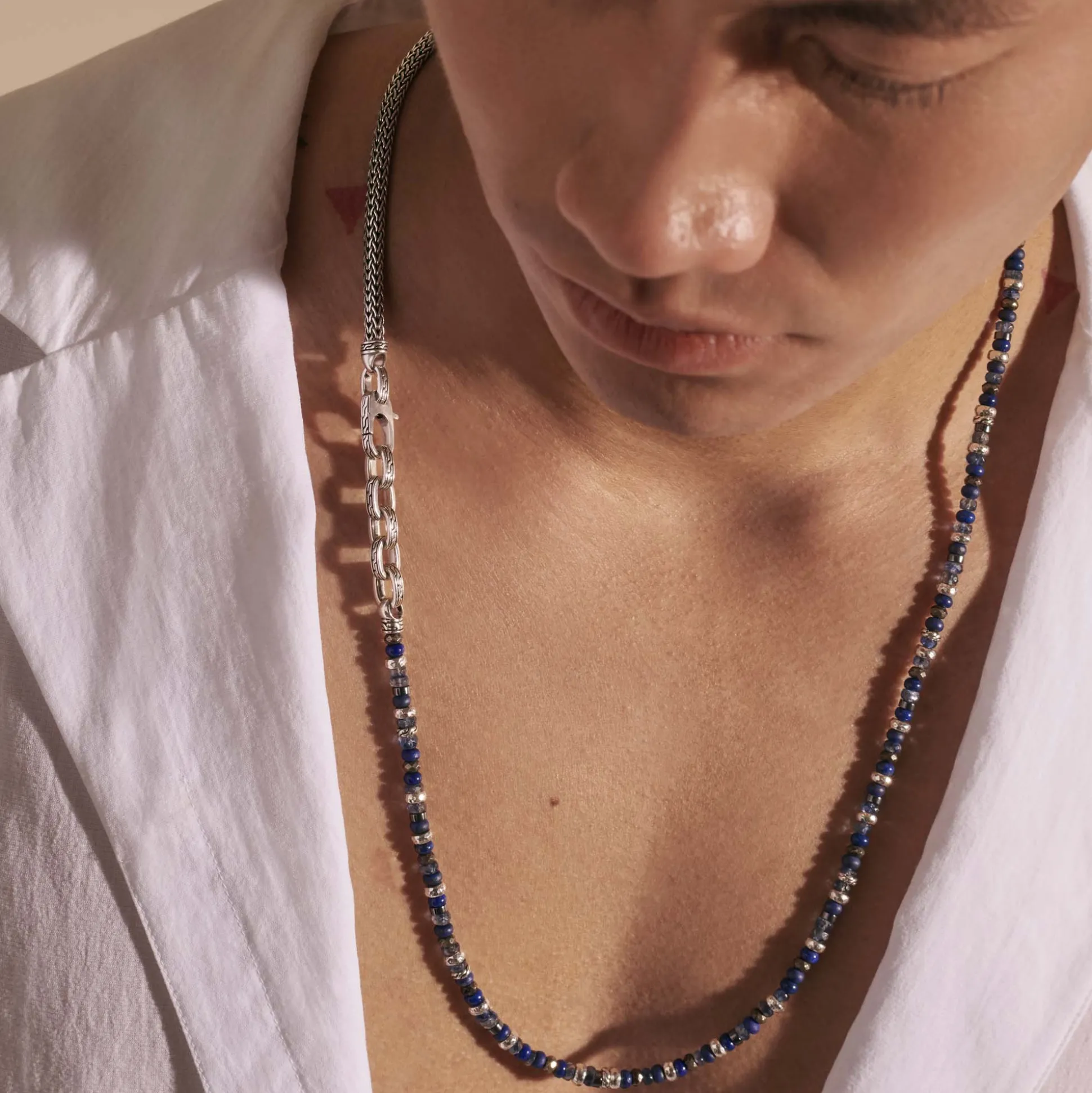 Men John Hardy Beads^Beaded Multi Wrap, Sterling Silver, Gemstones