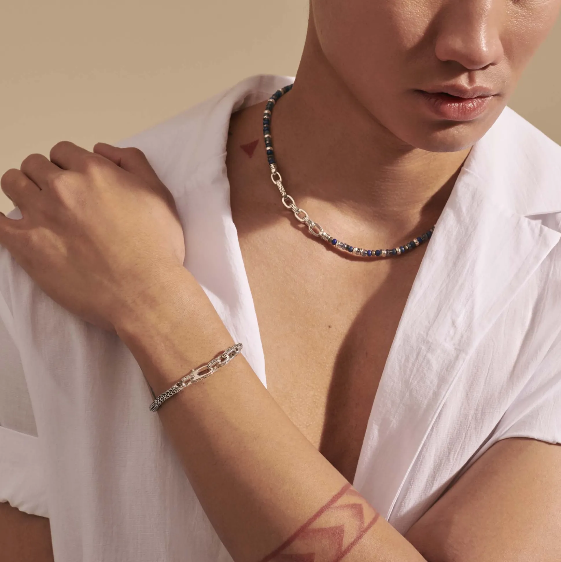 Men John Hardy Beads^Beaded Multi Wrap, Sterling Silver, Gemstones