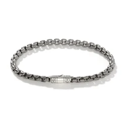 Men John Hardy Chains^Box Chain Bracelet, Dark Silver, 4.8Mm