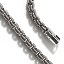 Men John Hardy Chains^Box Chain Bracelet, Dark Silver, 4.8Mm