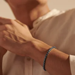 Men John Hardy Chains^Box Chain Bracelet, Dark Silver, 4.8Mm