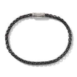 Men John Hardy Chains^Box Chain Bracelet, Dark Silver, 4Mm