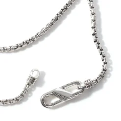 Men John Hardy Chains^Box Chain Carabiner Necklace, Silver, 4Mm
