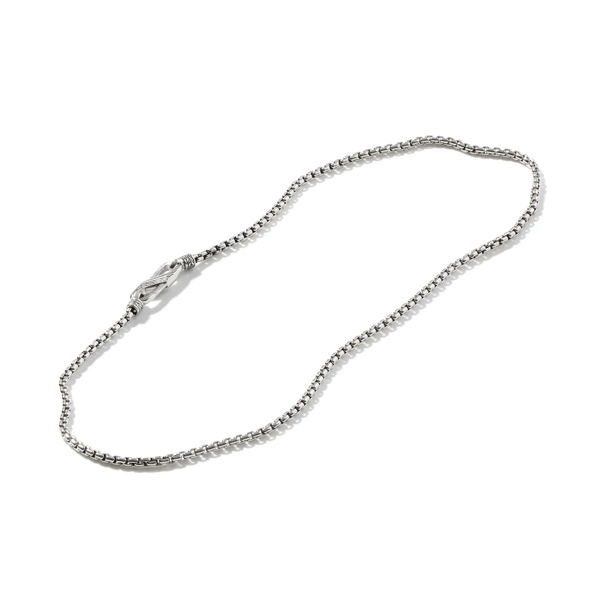 Men John Hardy Chains^Box Chain Carabiner Necklace, Silver, 4Mm