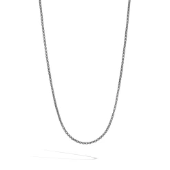 Men John Hardy Chains^Box Chain Necklace, Dark Silver, 2Mm