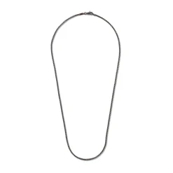 Men John Hardy Chains^Box Chain Necklace, Dark Silver, 2.7Mm