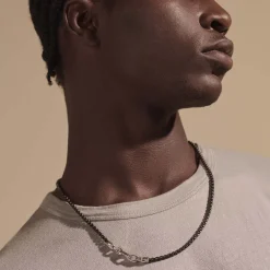 Men John Hardy Chains^Box Chain Necklace, Dark Silver, 4Mm