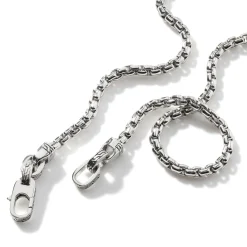 Men John Hardy Chains^Box Chain Necklace, Dark Silver, 4Mm