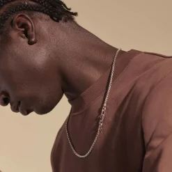 Men John Hardy Chains^Box Chain Necklace, Dark Silver, 4Mm