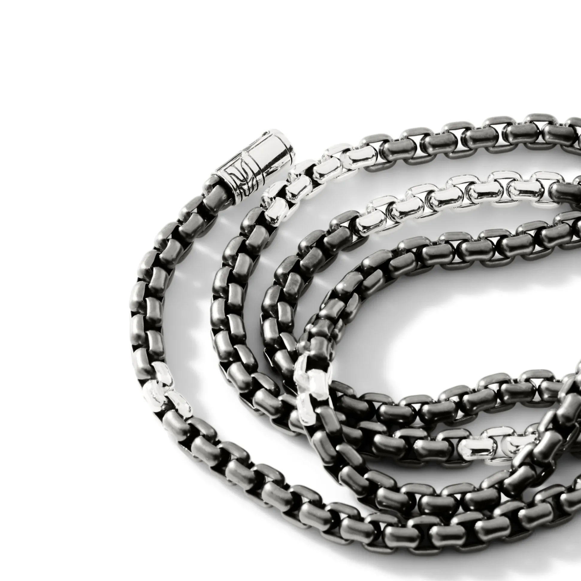 Men John Hardy Chains^Box Chain Necklace, Dark Silver, 4.8Mm