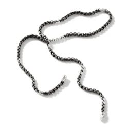 Men John Hardy Chains^Box Chain Necklace, Dark Silver, 4.8Mm