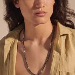 Men John Hardy Chains^Box Chain Necklace, Dark Silver, 4.8Mm