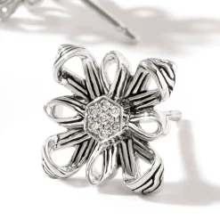 Women John Hardy Studs^Canang Sari Stud Earring, Silver, Diamonds