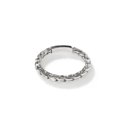 Men John Hardy Bands^Carved Chain Band Ring, Sterling Silver, Slim