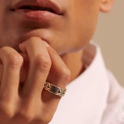 Men John Hardy Bands^Carved Chain Band Ring, Sterling Silver