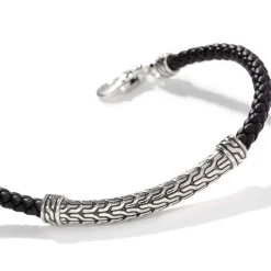 Men John Hardy Chains^Carved Chain Bracelet, Silver, Leather