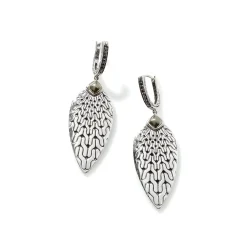Women John Hardy Statement^Carved Chain Drop Earring, Silver, Pave
