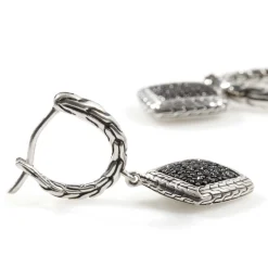 Women John Hardy Statement^Carved Chain Drop Earring, Silver, Pave