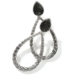 Women John Hardy Statement^Carved Chain Drop Earring, Silver, Gemstones