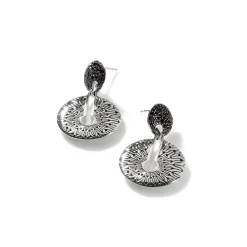 Women John Hardy Statement^Carved Chain Drop Earring, Silver, Pave