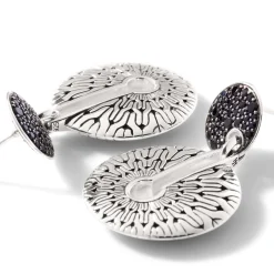 Women John Hardy Statement^Carved Chain Drop Earring, Silver, Pave