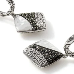 Women John Hardy Statement^Carved Chain Drop Earring, Silver, Pave