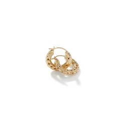 Women John Hardy Hoops^Carved Chain Hoop Earring, Gold, Mini