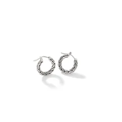 Women John Hardy Hoops^Carved Chain Hoop Earring, Silver, Small