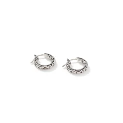 Women John Hardy Hoops^Carved Chain Hoop Earring, Silver, Small