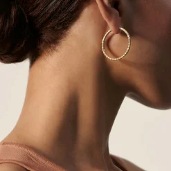 Women John Hardy Hoops^Carved Chain Hoop Earring, Gold